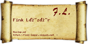 Fink Lázár névjegykártya